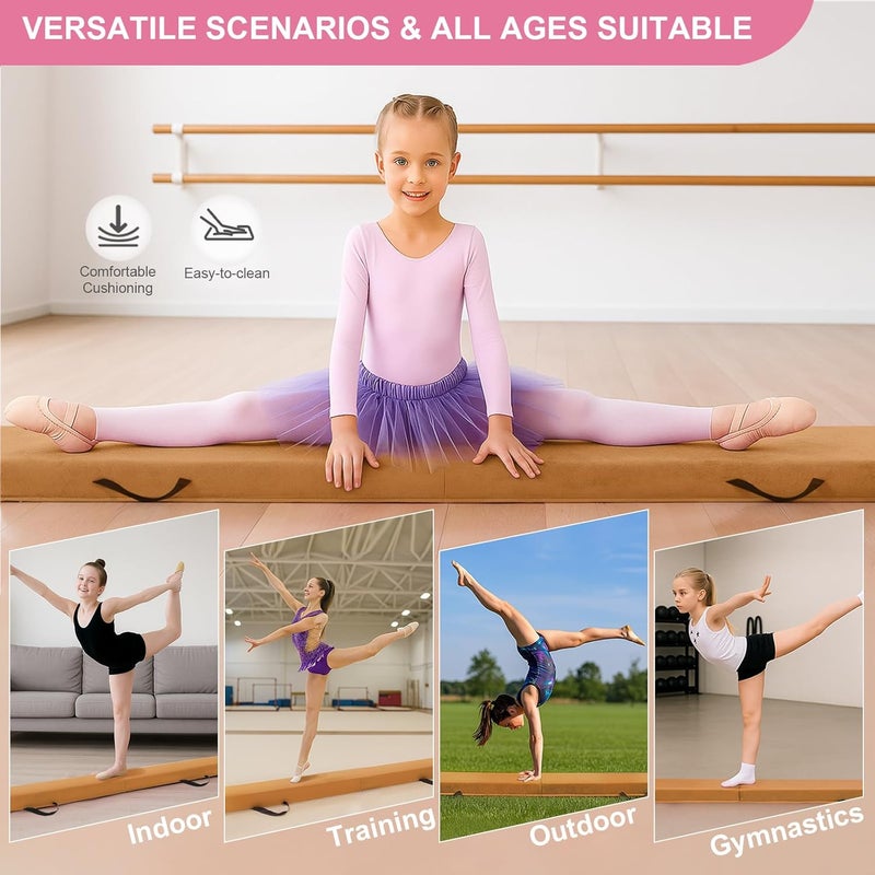 AWSUM Balance Beam for Kids with Carry Bag, 6ft/8ft/9ft/10ft Anti-Slip Folding Gymnastics Equipment, Suede Cover, for Home Training School, Toddler to Teen - Image 4